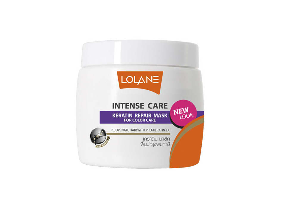 Интенсивная маска из Тайланда с кератином для восстановления окрашенных волос (Фиолетовая линия) LOLANE Intense Care Keratin Repair Mask For Color Care 200 гр