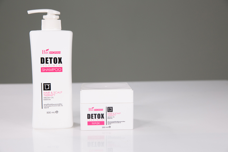 маска для волос и шампунь с кератином, углем бамбука и маслом арганы Detox от Bio-Woman.biowoman