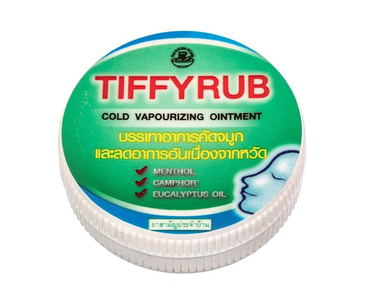 Натуральная мазь от простуды из Тайланда с ментолом TIFFYRUB Cold Vapourizing Ointment купить в Москве и Московской области