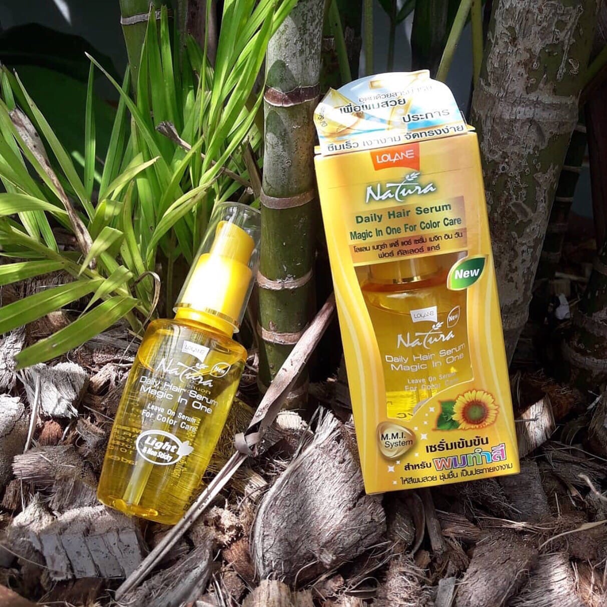 Натуральная восстанавливающая сыворотка из Тайланда для окрашенных и поврежденных волос Подсолнечник Lolane Natura daily hair serum magic in One For Color Care купить в Москве и Московской области.