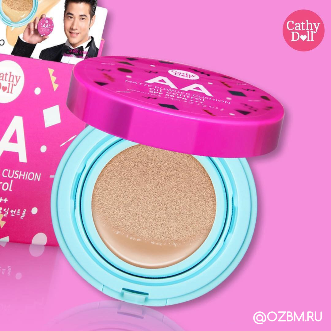 Натуральный АА-кушон Cathy Doll SPF50 PA+++ из Тайланда с контролем жирности кожи Matte Powder Cushion оттенок #21 светлый бежевый купить в Москве и Московской области.