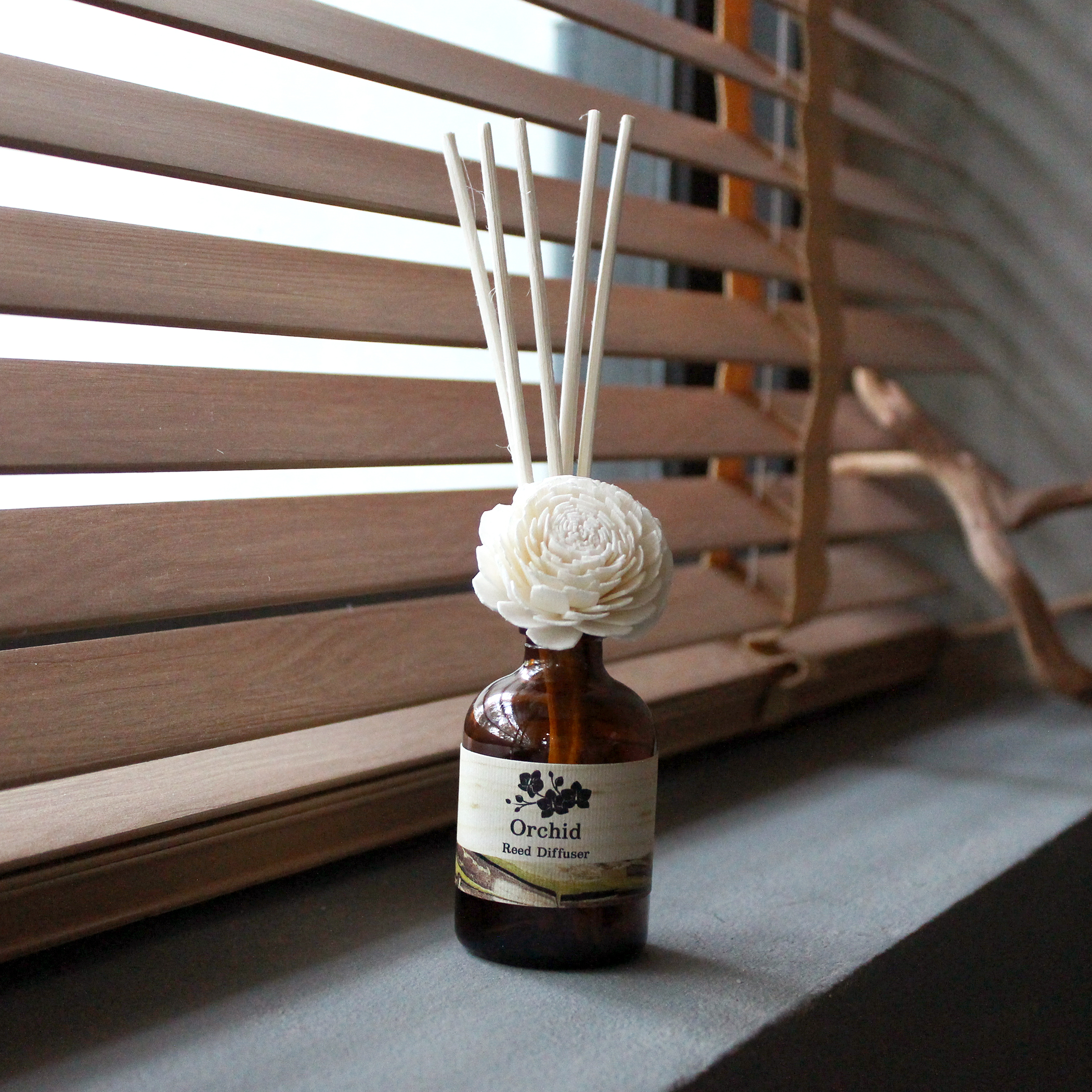 Натуральный ароматический Тайский диффузор Орхидея с палочками Phutawan Orchid Reed Diffuser. aromadiffuser_orchid