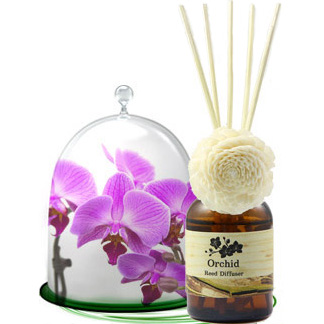 Натуральный ароматический Тайский диффузор Орхидея с палочками Phutawan Orchid Reed Diffuser 50 мл.MADE IN THAILAND