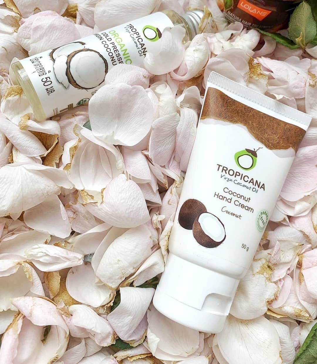 Натуральный Кокосовый крем для рук без парабенов Tropicana Oil Coconut Hand Cream Paraben Free 50 гр. Таиланд