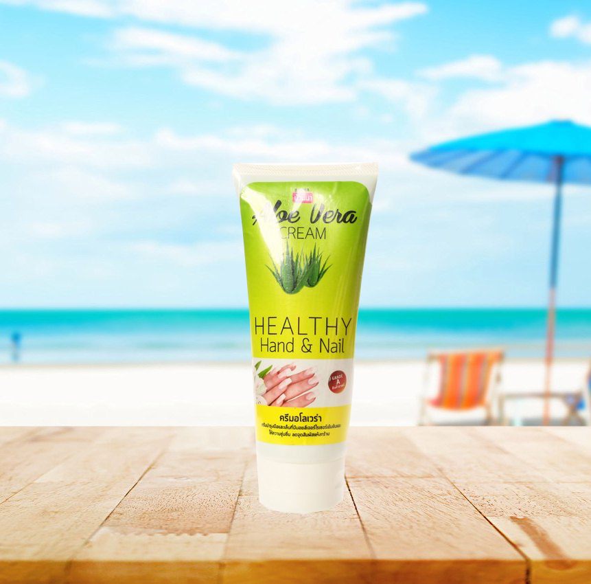 Натуральный крем для рук и ногтей из Тайланда с Алоэ Вера Banna Aloe Vera Cream Healthy Hand & Nail купить в Москве и Московской области.