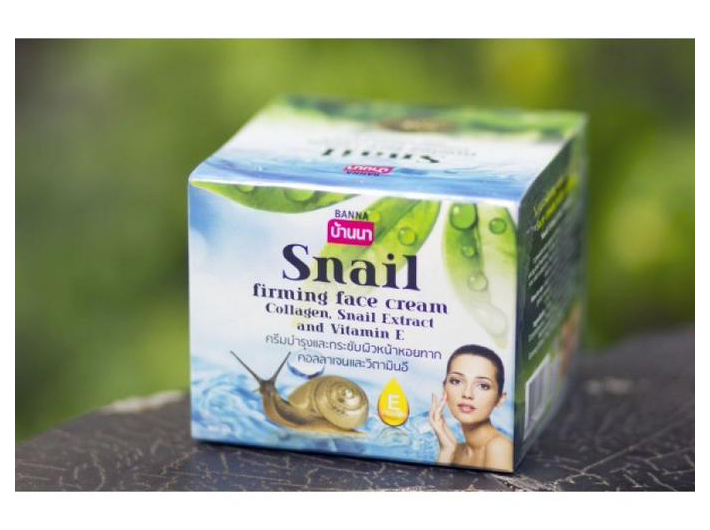 Питательный и подтягивающий Тайский крем для лица Коллаген, Экстракт улиточного секрета и Витамин Е Banna 100 мл.