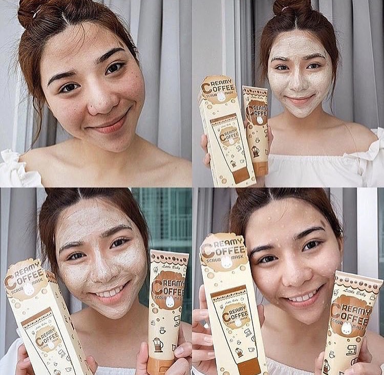 Тайская кофейная кремовая маска-скраб для лица Little Baby