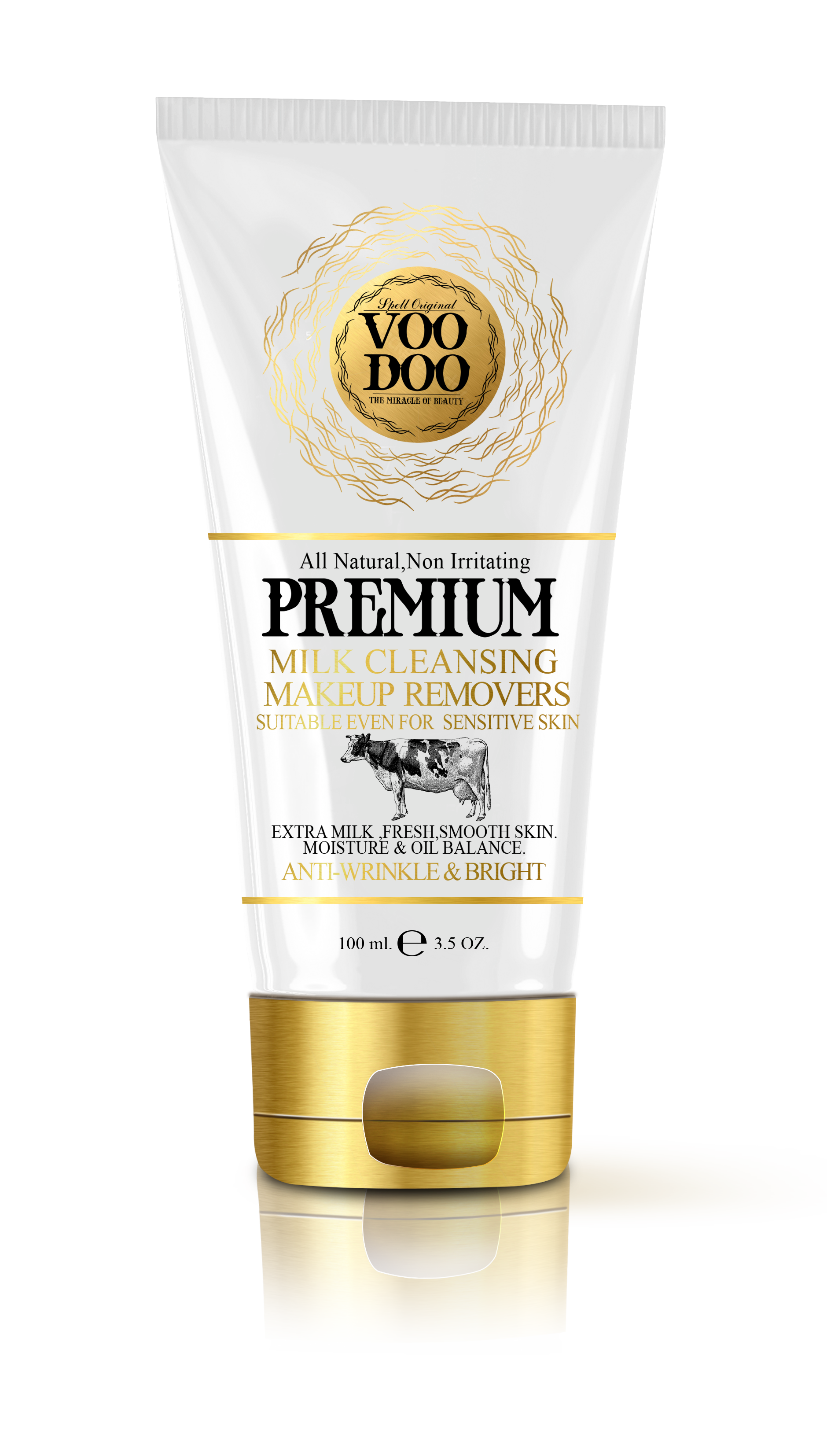 Тайская пенка для снятия макияжа с молоком Voodoo Premium Milk Cleansing Makeup Remover 100 мл. packshot_milk_cleansing