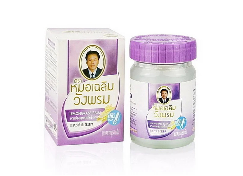 Тайский бальзам с цитронеллой лемонграсс WANG PROM. Wang Prom green balm lemon grass 50 gr. Thailand