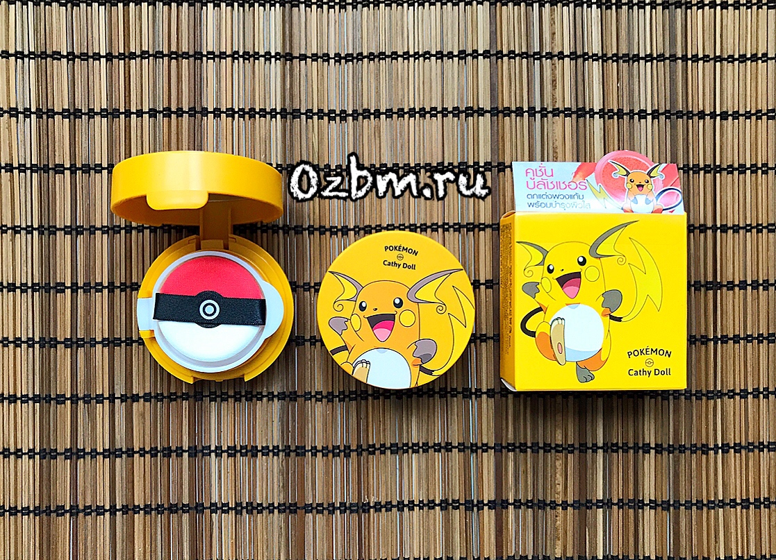 Тайский кушон (румяна) Cushion Blusher Cathy Doll Pokemon Edition 03 Lolli Peach 6 гр